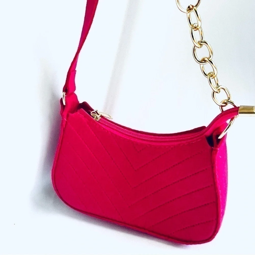 Barbie Style Hot Neon Pink Shoulder Bag Purse Women or Girls - New NWOT